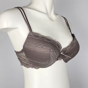 La Lingerie Women's Light Taupe Lace Lightly Padded Soft Underwire Bra 38B